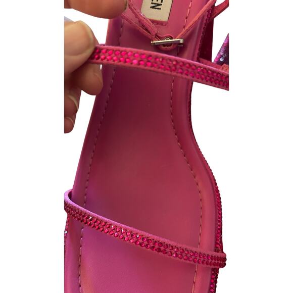 Steve Madden 4" Heel Britani Ankle Wrap Rhinestone Sandals Size 9M‎ - Picture 2 of 10